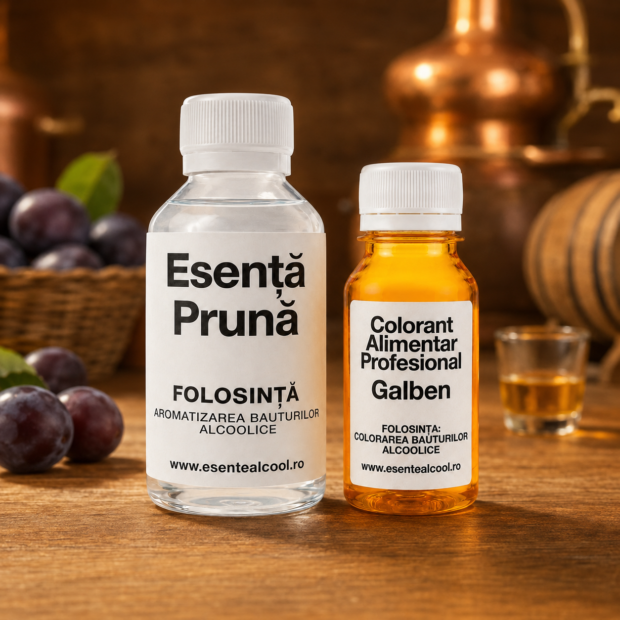 Set Țuică de Prună Aurie — Esență + Colorant